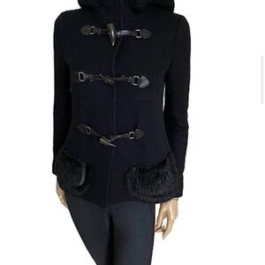 Prada Black Toggle Pea Coat